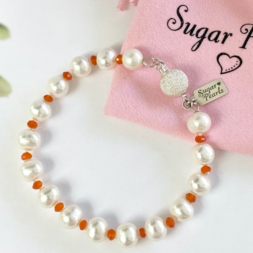 Freshwater Pearl & Carnelian Bracelet